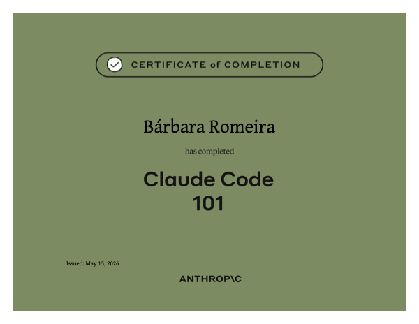 Claude Code 101 certificate