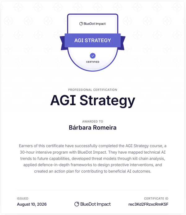 AGI Strategy certificate