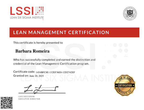 Lean Management certificate