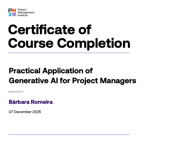Practical Application of Generative AI certificate