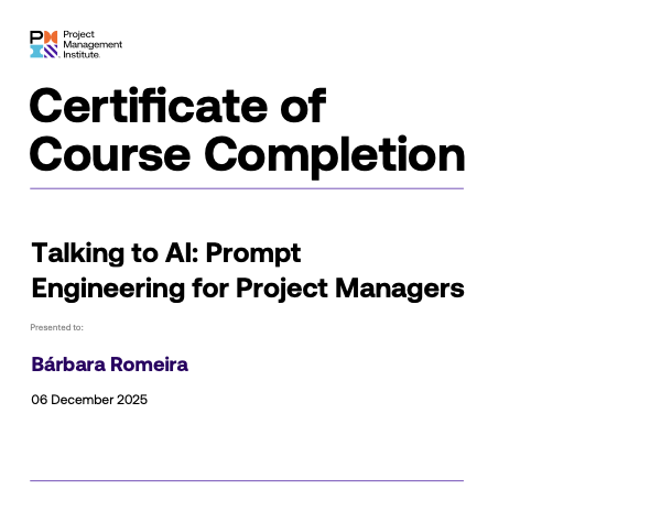 Prompt Engineering for Project Managers certificate