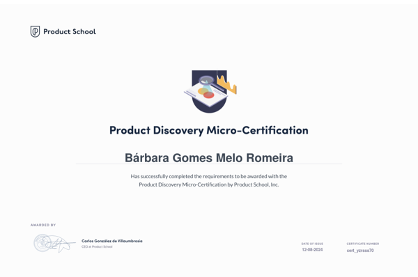 Product Discovery (PDC)™ certificate